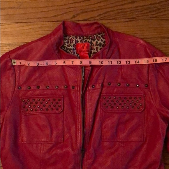 One of a Kind Raspberry Faux Snake Skin Jacket - Picture 6 of 8
